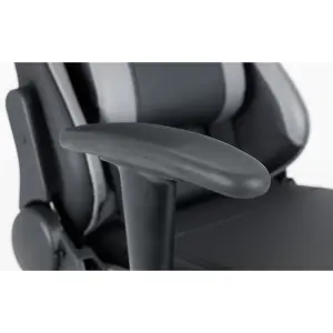 Black and Grey Faux Leather Gaming Chair