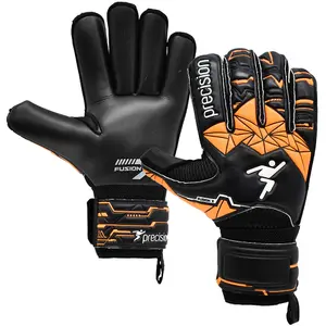 Size 9 PRO ADULT Finger Protect Goal Keeping Gloves Black/Orange Keeper Glove