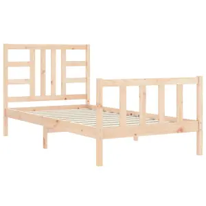 Berkfield Bed Frame with Headboard 90x200 cm Solid Wood