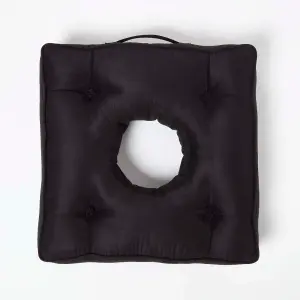 Homescapes Black Faux Suede Coccyx Cushion