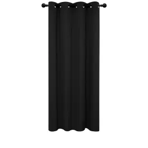 Deconovo Blackout Curtain Thermal Insulated Curtain Blackout Eyelet Blackout Curtain for Living Room 46 x 54 Inch Black 1 Panel