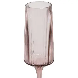 Set of 4 Champagne Flutes AMETHYST Pink