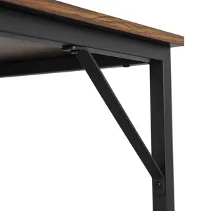 Jana Desk Rustic Brown/Black / 76cm H x 100cm W x 50cm D