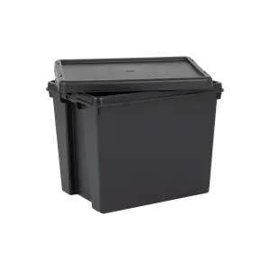 3 x Wham Bam 24L Stackable Recycled Plastic Storage Box & Lid Black