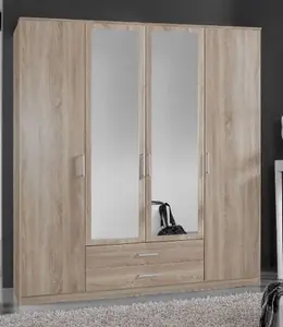 Venice Oak Effect 4d 2drw Wardrobe