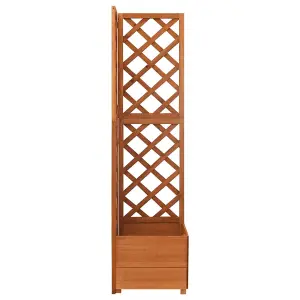 Berkfield Corner Trellis Planter 40x40x150 cm Solid Fir Wood