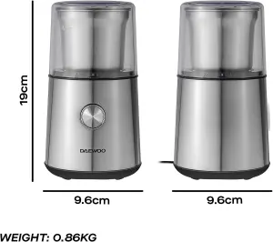 Daewoo 200W Wet & Dry Stainless Steel Blades Coffee & Spice Grinder