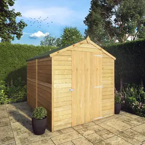 Mercia 8 x 6ft Overlap Apex Windowless Shed (Single Door) No