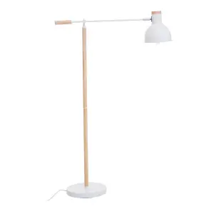 Interiors by Premier Matte White Floor Lamp, Easy to Assemble Bedside Table Light, Eco-friendly Lamp for Table, Living Room