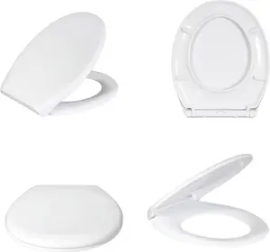 Soft Close Toilet SEAT Oval with Metal Fixing Hinges White Quick Release