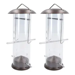 2PK Small Deluxe Bird Feeder Nyjer Seed Holder Hanging Feed Station Wild Birds