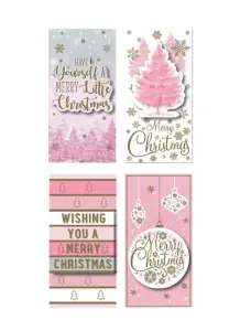 4 Pink Christmas Money Wallets Voucher Gift Card Wallets and Envelopes