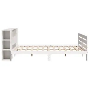 Berkfield Bed Frame without Mattress White 180x200 cm Super King Solid Wood Pine