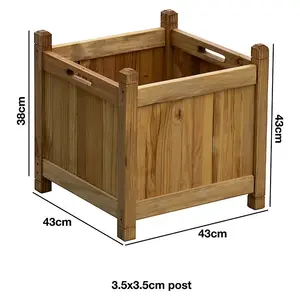 Woodside Stanfield Square Wooden Planter 2 PACK