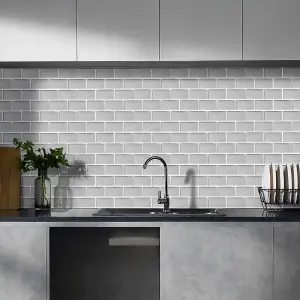 10Pcs Peel and Stick Waterproof Decorative Backsplash Self-Adhesive Wall Tiles for Kitchen and Bathroom (1.2mm T)