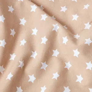 Homescapes Cotton Stars and Stripes Decorative Beige Sofa Throw