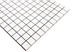 Ceramic mosaic on mesh for bathroom or kitchen 300mm x 300mm - White appeal