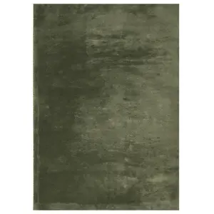 Rug HUARTE Short Pile Soft and Washable Forest Green 140x200 cm