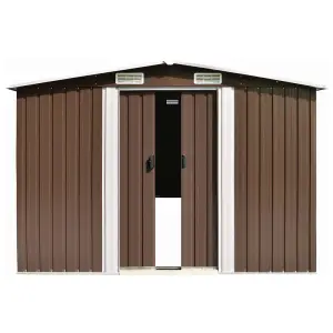 Berkfield Garden Shed Brown 257x779x181 cm Galvanised steel