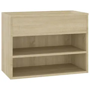 Berkfield Shoe Bench Sonoma Oak 60x30x45 cm Engineered Wood