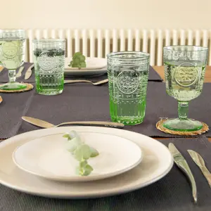 Bormioli Rocco - Romantic Wine Glasses - 320ml - Pack of 4 - Green