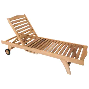 Charles Bentley Solid Wooden Teak Garden Patio Reclining Sun Lounger sun lounger