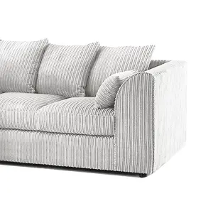 Luxor Jumbo Cord 4 Seater Corner sofa Silver Left Hand Facing