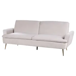 Sofa Bed VETTRE Light Beige Velvet