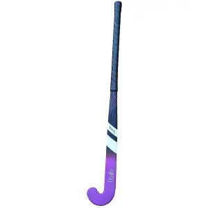 28 Inch Fiberglass Hockey Stick - BLACK/PURPLE - Standard Bow Comfort Grip Bat