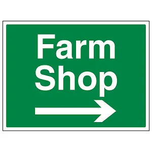 Farm Shop Arrow Right Car Park Sign - Rigid Plastic - 600x450mm (x3)