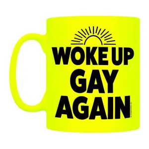 Grindstore Woke Up Gay Again Neon Mug Yellow/Black (One Size)