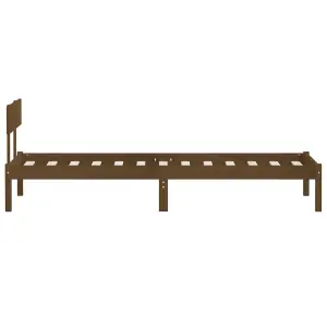 Berkfield Bed Frame Honey Brown Solid Wood Pine 90x190 cm Single