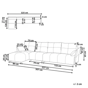 Corner Sofa TOMRA Dark Grey Fabric Right Hand