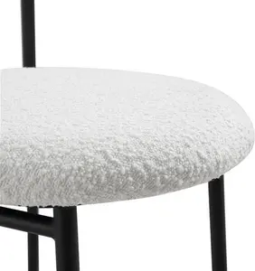 Donna Set Of 2 White Boucle Dining Chairs - Dining Room Chairs - Dining Table Chairs - Daals - Dining Chairs