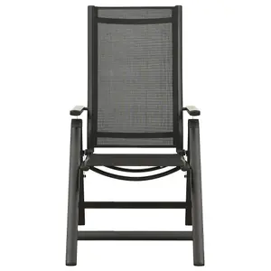 Berkfield Folding Garden Chairs 2 pcs Textilene and Aluminium Black