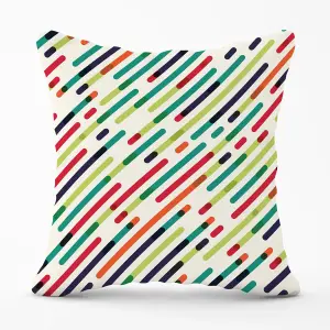 Coloured Diagonal Abstract Pattern Outdoor Cushion 45cm x 45cm