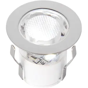 Recessed IP44 Decking Guide Light Kit - 10 x Daylight White LED - Polished Steel