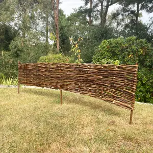 Willow Hurdles Lawn Edging (120cm x 20cm) - 5 Panels