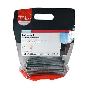 Timco - Drive Screws - Galvanised (Size 150 x 6.40 - 2.5 Kilograms)