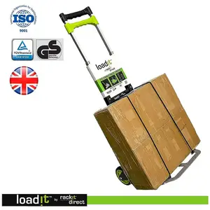 LoadIt 75kg Folding Trolley Sack Truck Barrow, Hand Truck, Moving Trolley on Wheels, Heavy Duty, Bungees, ISO 9001 & TUV GS