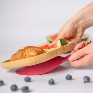 Bamboo Segmented Baby Weaning Plate & Fork Set - Red