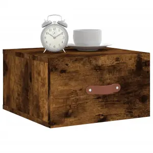 Berkfield Wall-mounted Bedside Cabinets 2 pcs Smoked Oak 35x35x20 cm