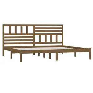 Berkfield Bed Frame Honey Brown Solid Wood Pine 200x200 cm