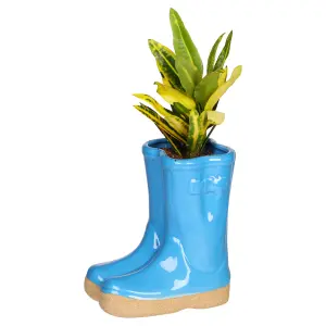 Small Blue Wellington Outdoor Planter Ceramic Indoor Outdoor Flower Pot Garden Planters