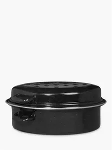 John Lewis Vitreous Enamel Non-Stick Self-Basting Roaster With Lid