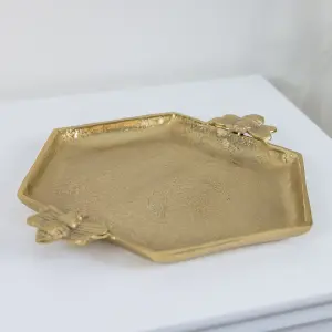 Melody Maison Gold Hexagon Honeycomb Bumblebee Tray