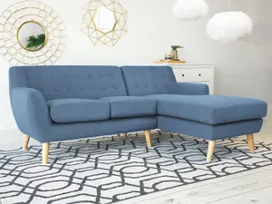 Corner Sofa MOTALA Blue Fabric Left Hand