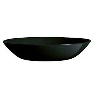 URBNLIVING 5cm Height Set of 6 Opal Glass Black Soup Bowls