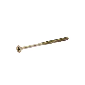 Diall Double-countersunk Yellow-passivated Carbon steel Screw (Dia)6mm (L)120mm, Pack of 100