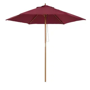 Outsunny 2.5m Wood Garden Parasol Sun Shade Patio Outdoor Wooden Umbrella Canopy